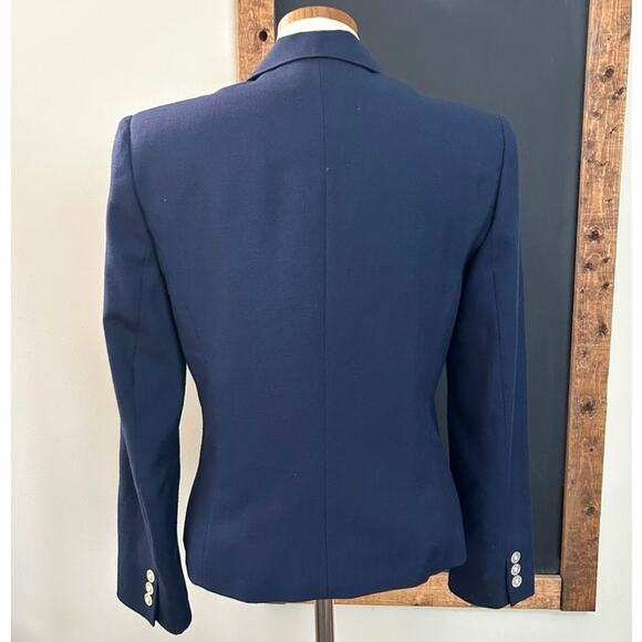 Vintage AJ Friends Double Breasted Blazer M Navy Tailored Office Career Power - Picture 6 of 12